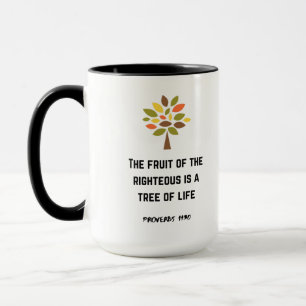 Caneca A fruta dos justos é uma árvore da vida