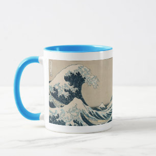 Caneca A grande onda de Kanagawa, vistas de Monte Fuji
