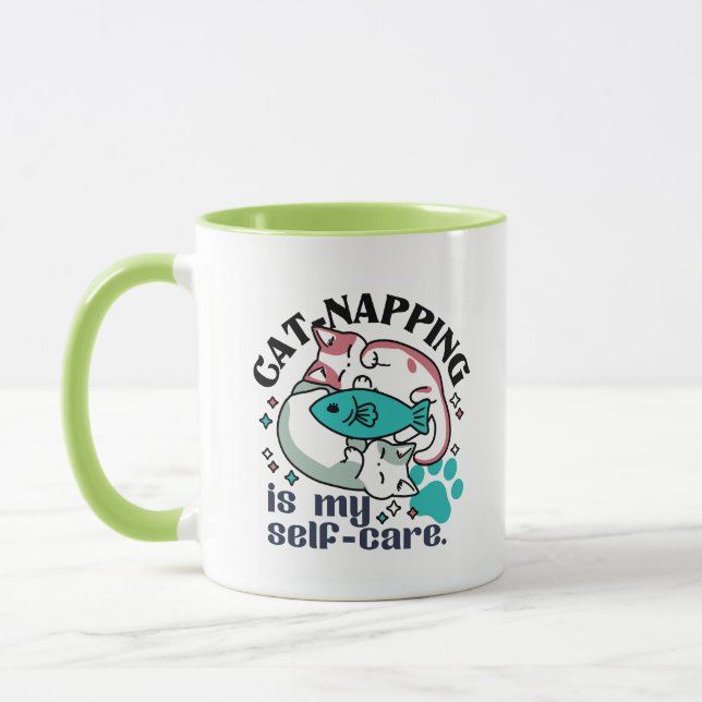 Caneca A Guarda-Gato É A Minha Autoassistência: Gatos Com (Esquerda)