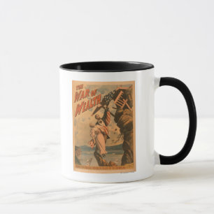 Caneca A guerra do poster teatral da riqueza