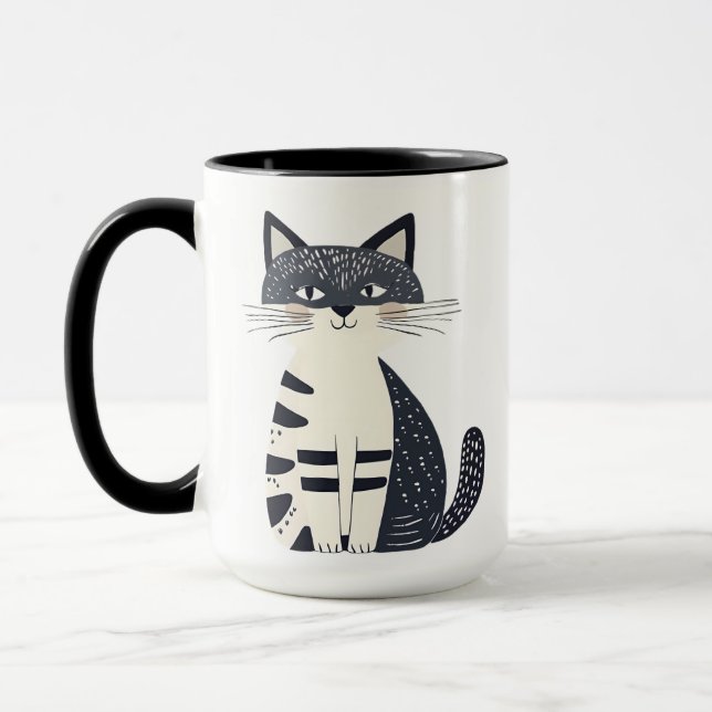 Caneca A ilustração retrata um gatinho fofo. (Esquerda)