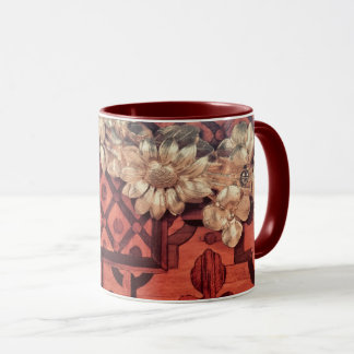 Caneca A imagem de madeira embutida com ouro dourou a