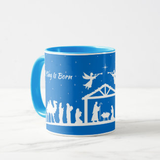 Caneca A King Is Born - Nativity Scene Mug
