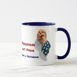 Caneca A Liberdade dos EUA e os Veteranos Mug Patriótico