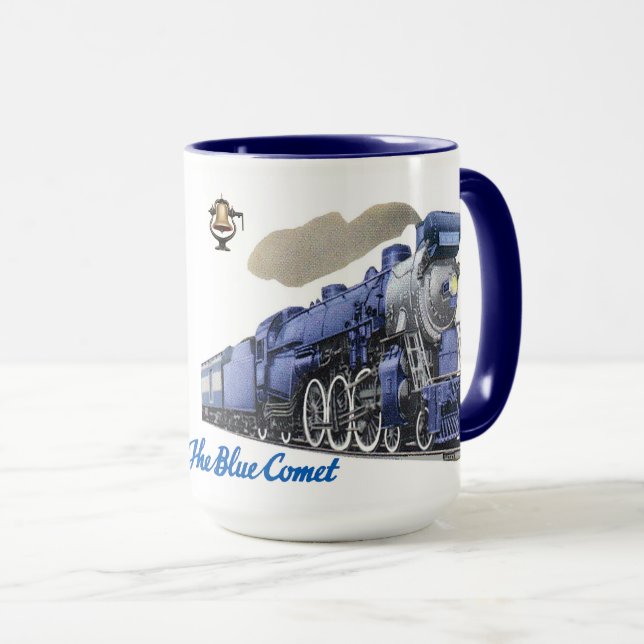Caneca A locomotiva de vapor azul do cometa (Frente Esquerda)