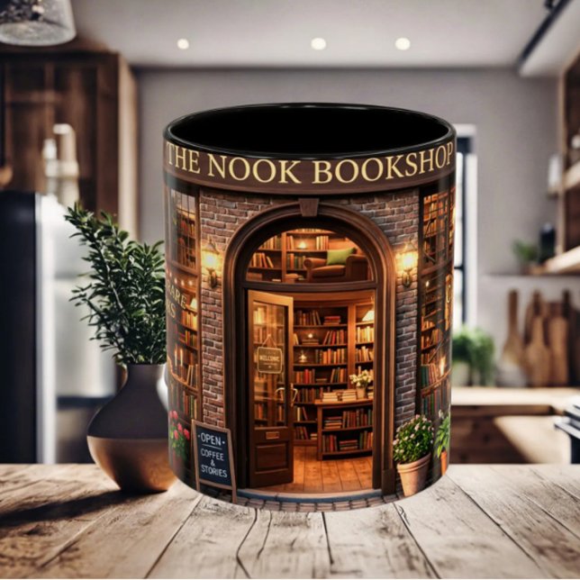 Caneca A Loja de Livros Antigos The Nook (Criador carregado)