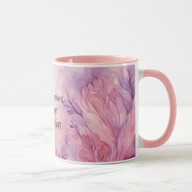 Caneca A Mágica das Flores em Sombras de Púrpura e Rosa (Direita)