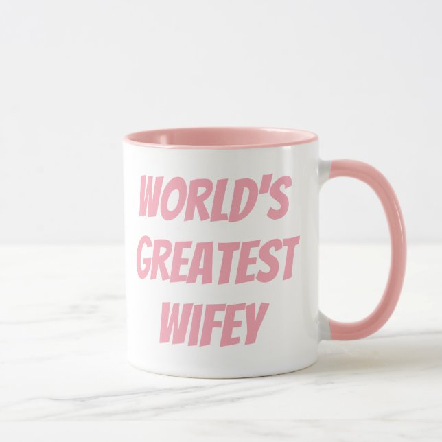 Caneca A maior wifey do mundo rosa (Direita)