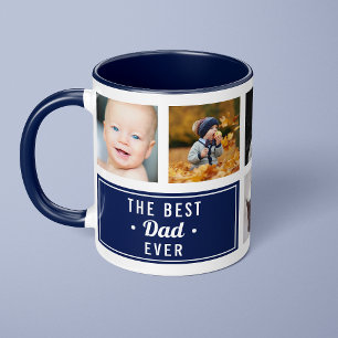 Caneca A melhor colagem de fotos personalizadas do Pai nu