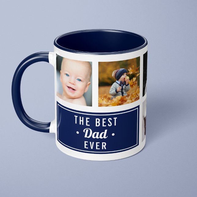 Caneca A melhor colagem de fotos personalizadas do Pai nu (Criador carregado)