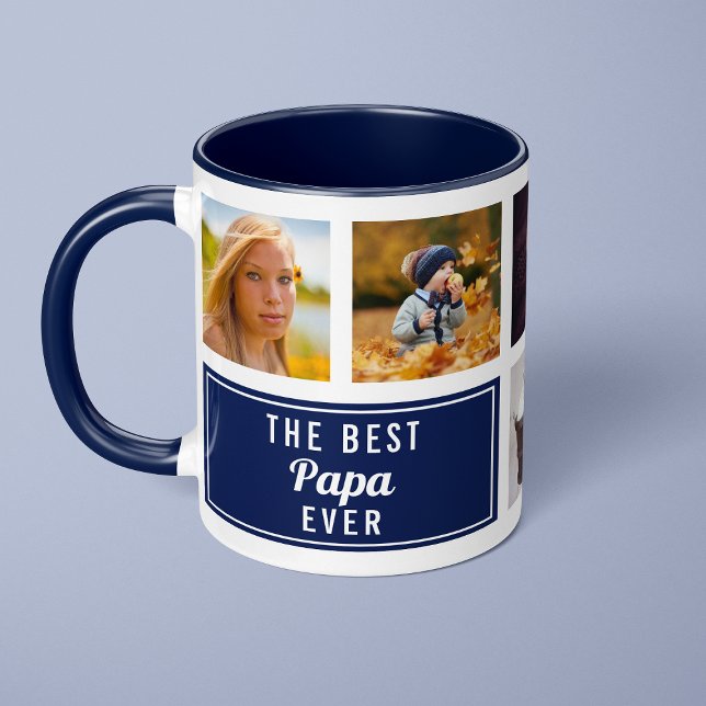 Caneca A Melhor Foto Personalizada Da Colagem Azul Do Mar (Criador carregado)