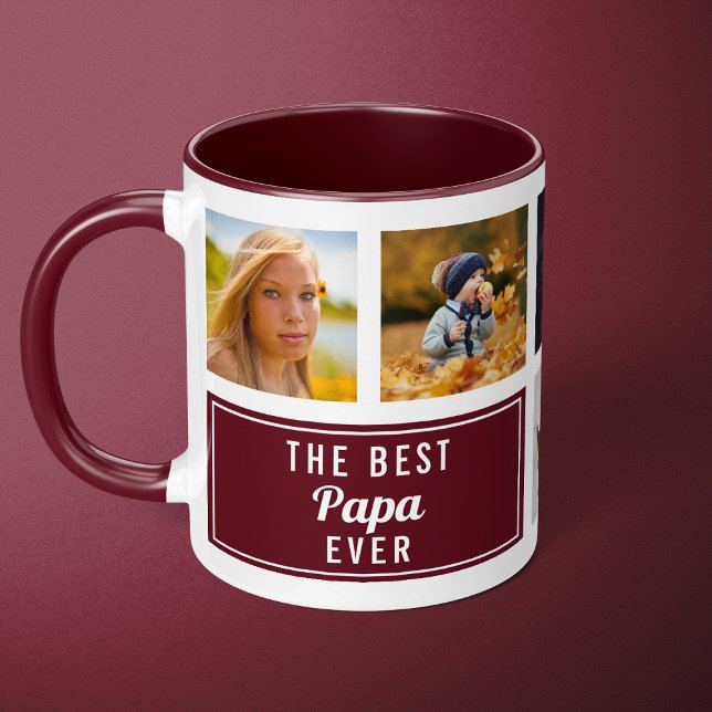 Caneca A Melhor Foto Personalizada De Colagem Do Papa Bur (Criador carregado)