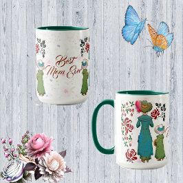 Caneca A Melhor Mãe Alguma Vez Russa Rosas Vintage Dia de