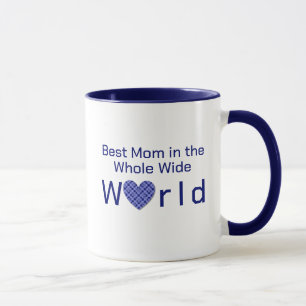 Caneca A melhor mãe do mundo do coração com verificação a