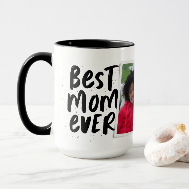Caneca A melhor mãe do mundo fotografar preto branco (Com Donut)