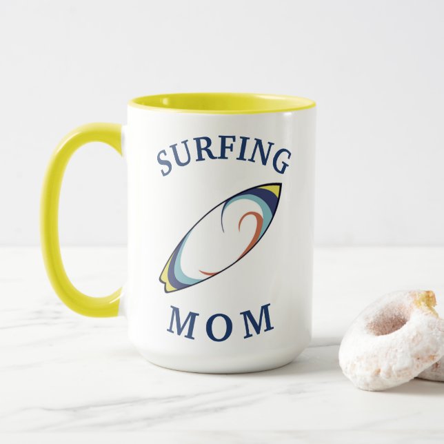 Caneca A melhor "MÃE SURFANTE" de todos os tempos! Dia da (Com Donut)