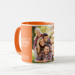 Caneca A Melhor Mamãe De Laranja Personalizada Duas Fotog