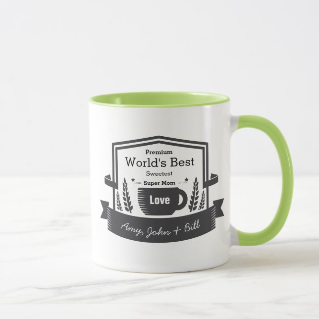 Caneca A melhor super-mãe personaliza seu nome (Direita)