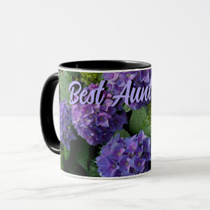 Caneca A melhor tia floral magenta magenta azul Elegante 