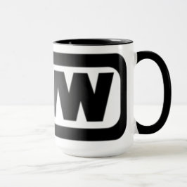 Caneca A menina escreve que logotipo