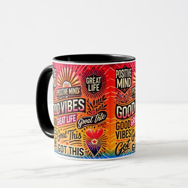 Caneca A Mente Positiva, A Vida Do Excelente, Conseguiu I (Frente Esquerda)
