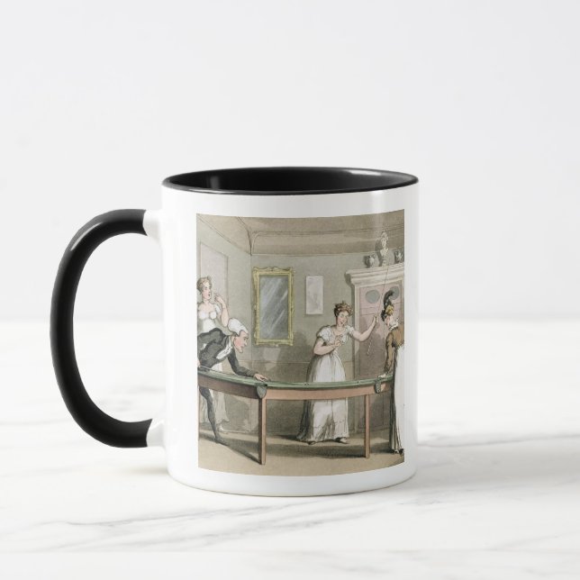 Caneca A mesa de bilhar, 'da excursão do Dr. Sintaxe (Esquerda)