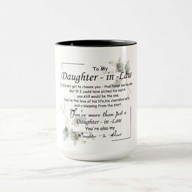 Caneca À Minha Filha-De-Lei - Da Mãe-De-Direito-Luxo  (Centro)