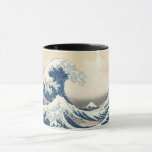 Caneca A onda do Excelente de Kanagawa<br><div class="desc">Por Katsushika Hokusai</div>
