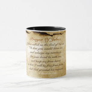 Caneca A oração de Jabez, verso da bíblia, 1 cronica o
