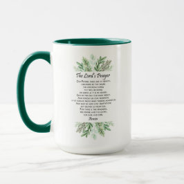 Caneca A Oração do Senhor com Folhagem ~ Mateus 6:9-13