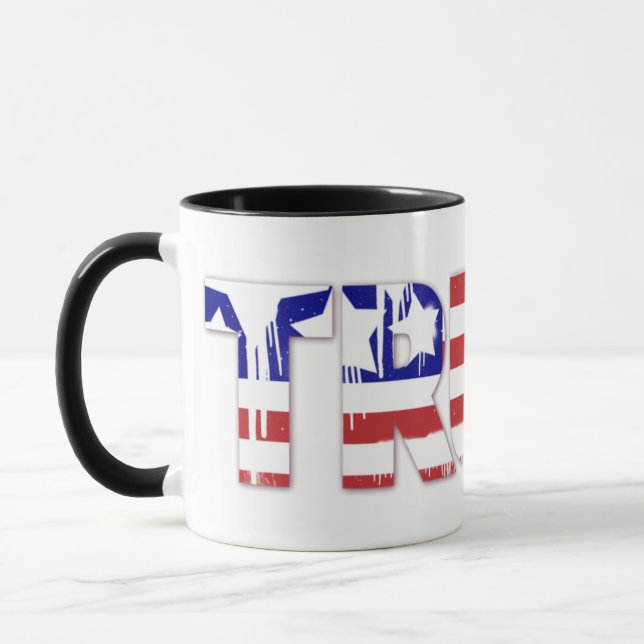 Caneca A palavra Confiança com a Bandeira Americana Patri (Esquerda)