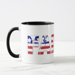 Caneca A palavra Fé com Bandeira Americana Patriótica