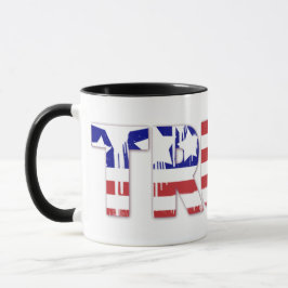 Caneca A palavra Verdade com Bandeira Americana Patriótic