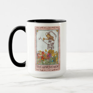 Caneca A Placa De Tarot Do Jardineiro Flói Um Esqueleto E