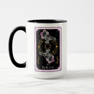 Caneca A Placa Raven Tarot Celestial Lua Rosa Rosa