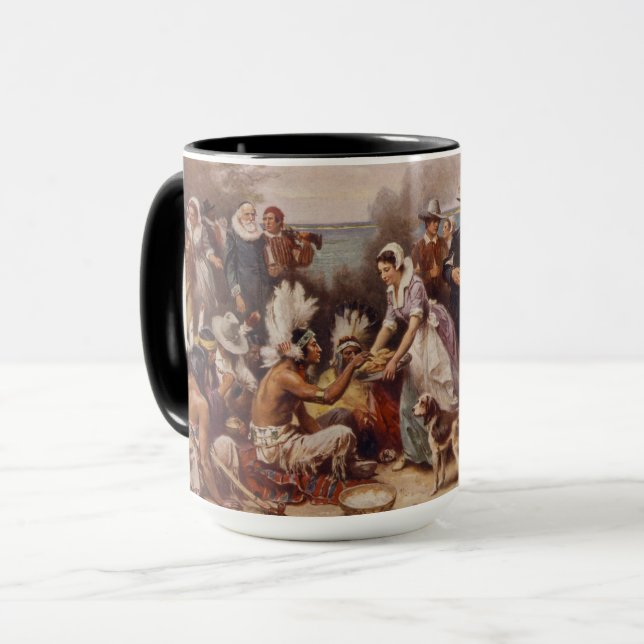 Caneca A primeira acção de graças 1621% pipe% c.1932 (Frente Esquerda)