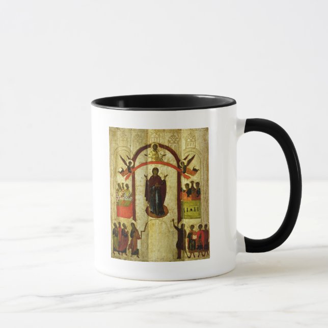 Caneca A proteção do ícone do russo de Theotokos (Direita)