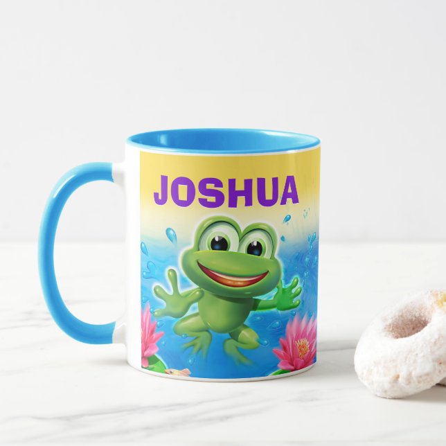 Caneca A pular a combinação NOME personalizado da parte d (Com Donut)