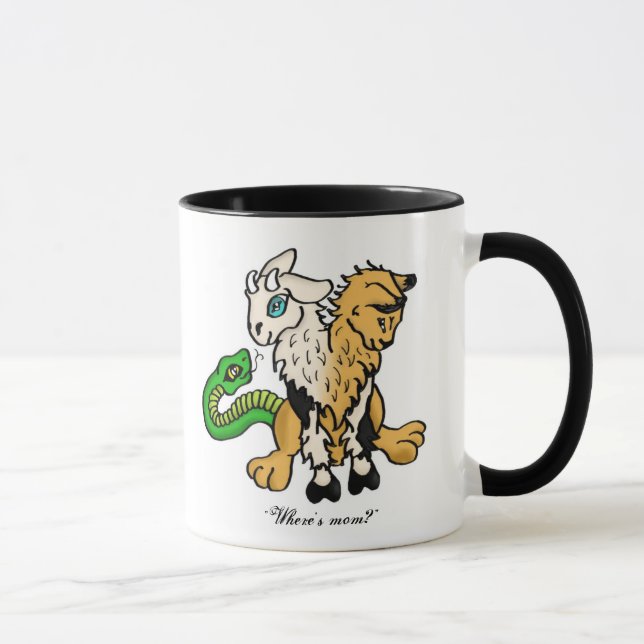 Caneca A quimera do bebê, "onde é mamã? " (Direita)