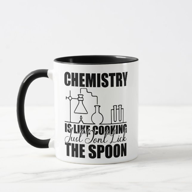 Caneca A Química É Como Cozinhar Ciência Divertida  (Esquerda)