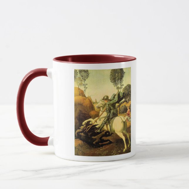 Caneca A "Rua George e o Dragão" de Raphael (cerca de 150 (Esquerda)