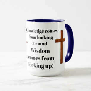 CANECA A SABEDORIA VEM DE OLHAR PARA CIMA