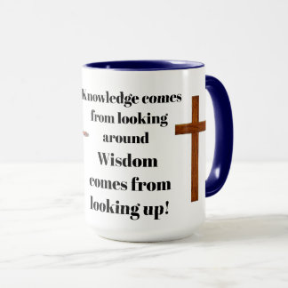 CANECA A SABEDORIA VEM DE OLHAR PARA CIMA