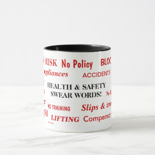 Caneca A saúde e a segurança juram as palavras irritant