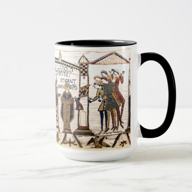 Caneca A tapeçaria de Bayeux: Coroação de Harold (Direita)