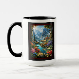 Caneca A Terra Encantadora da Arte de Kalakoff AI, de Xze