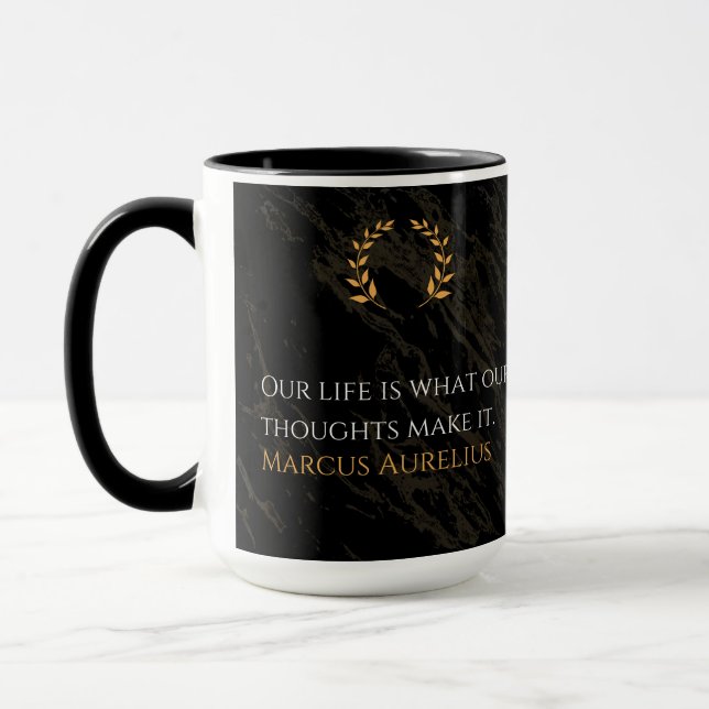 Caneca A Verdade de Marcus Aurelius: Moldando a Vida (Esquerda)