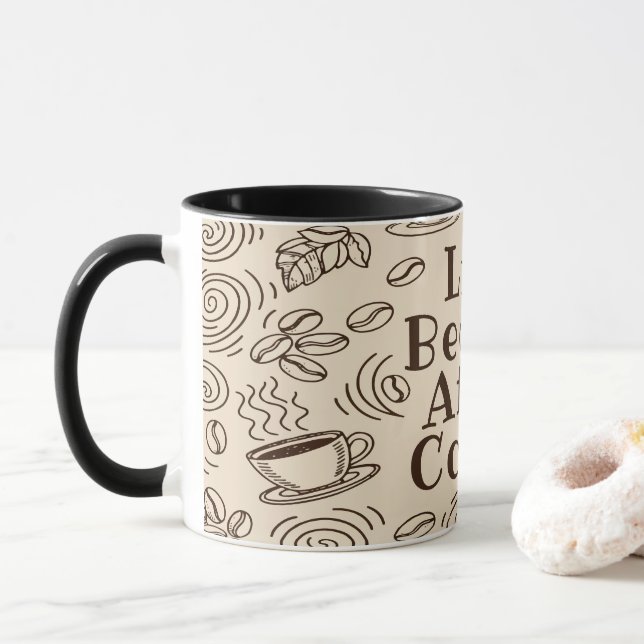 Caneca A Vida Começa Após O Café - O Café Engraçado Lover (Com Donut)