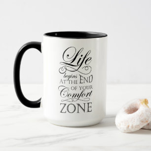 Caneca A vida começa no fim de suas citações da zona d