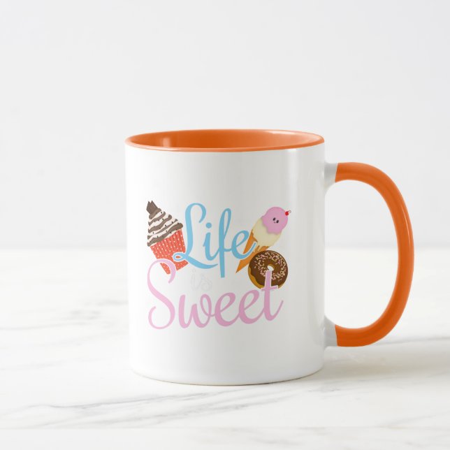 Caneca A Vida de Quem Ama Comida é Doce Citação de Confei (Direita)